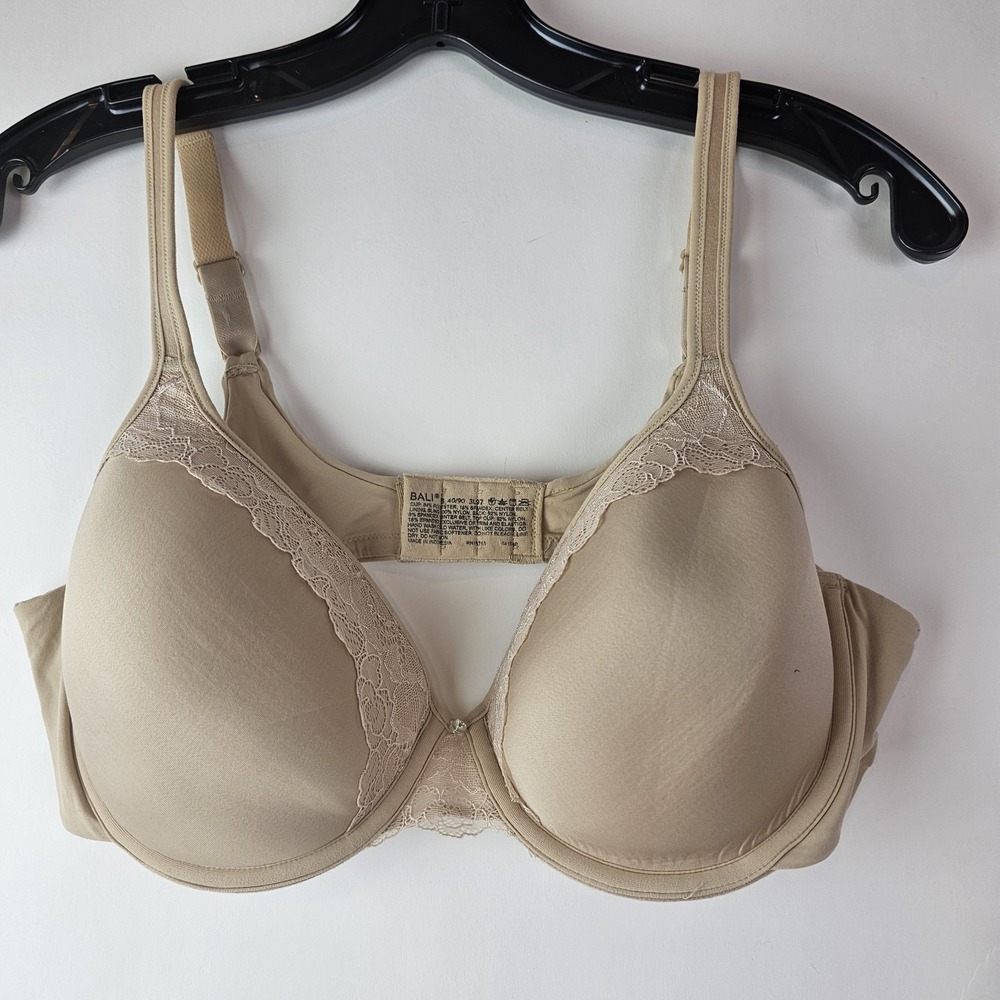 Bali 3L97 1-Smooth-U Ultra-Light Lace With Lift Beige nude bra DF3L97 size 40B